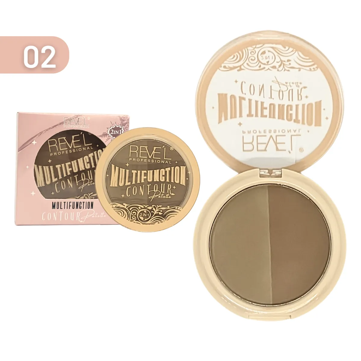 REVEL - Contorno Duo en polvo compacto Matte 4 tonos - TONO 2