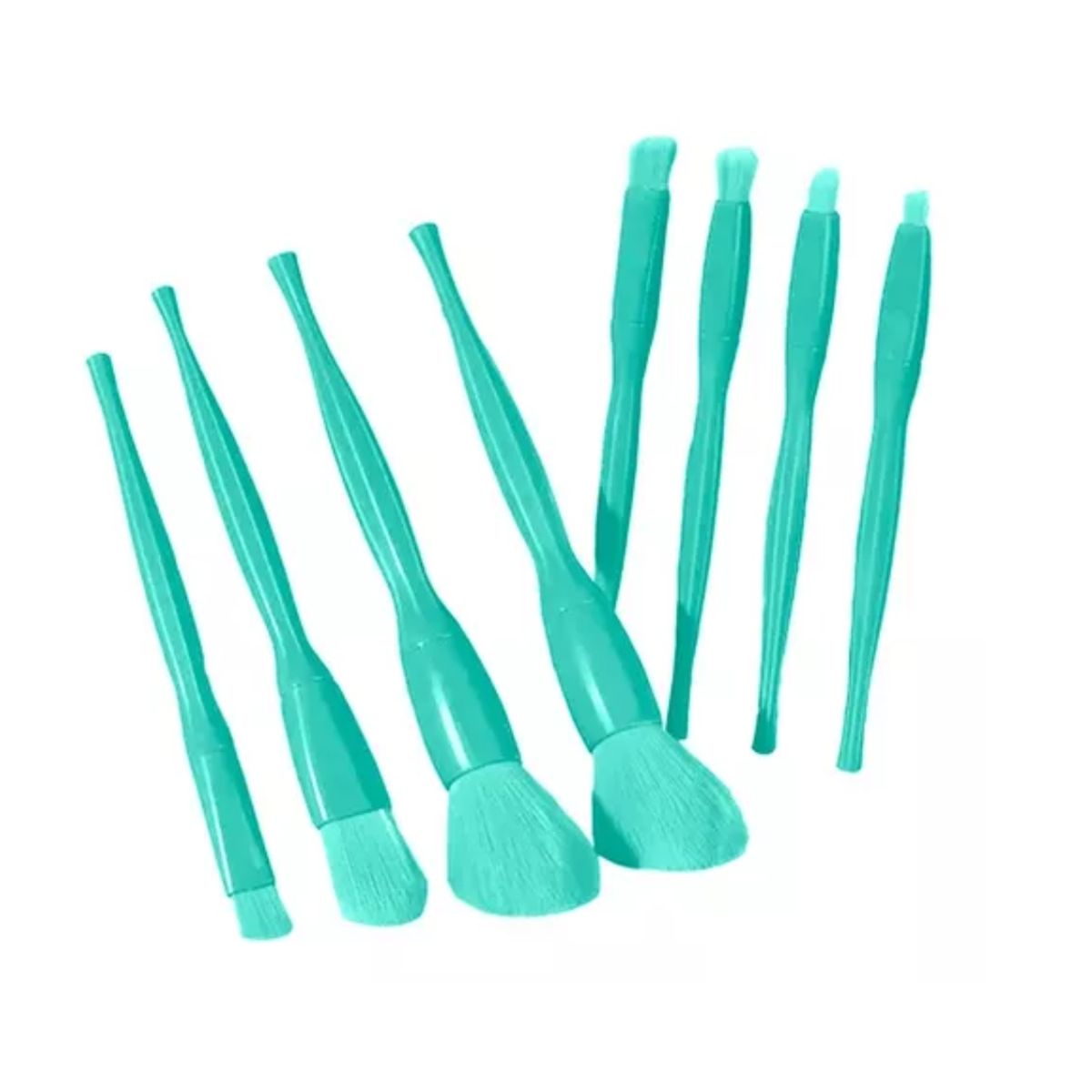 GENERICO - Juego de 8 Brochas rostro y ojos VERDE