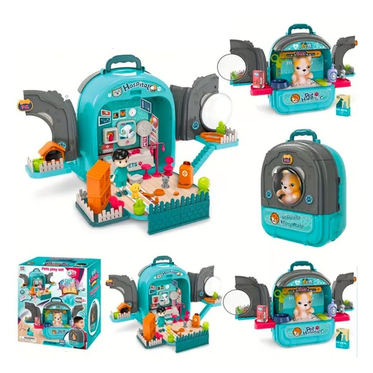 GENERICO - Set Mochila De Juguete Con Perro Y Accesorios