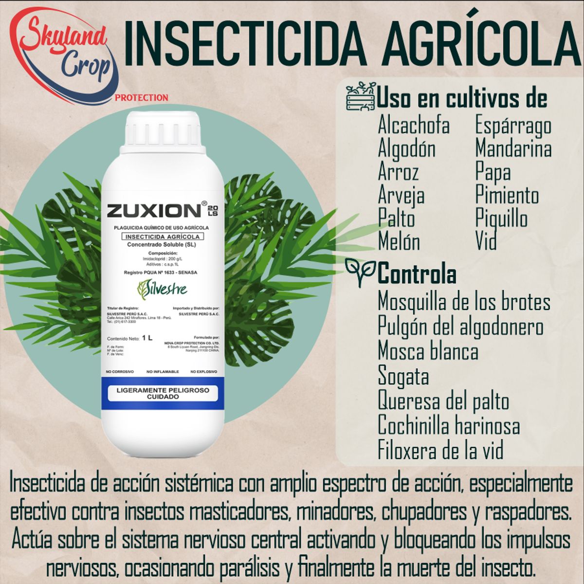 GENERICO - ZUXION 20LS 1L INSECTICIDA  AGRÍCOLA