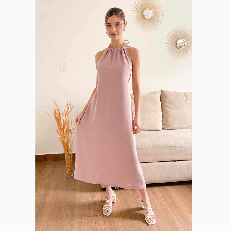 Vestido maxi con hombros descubiertos y volante superpuesto Azul Royal Tallas Grandes