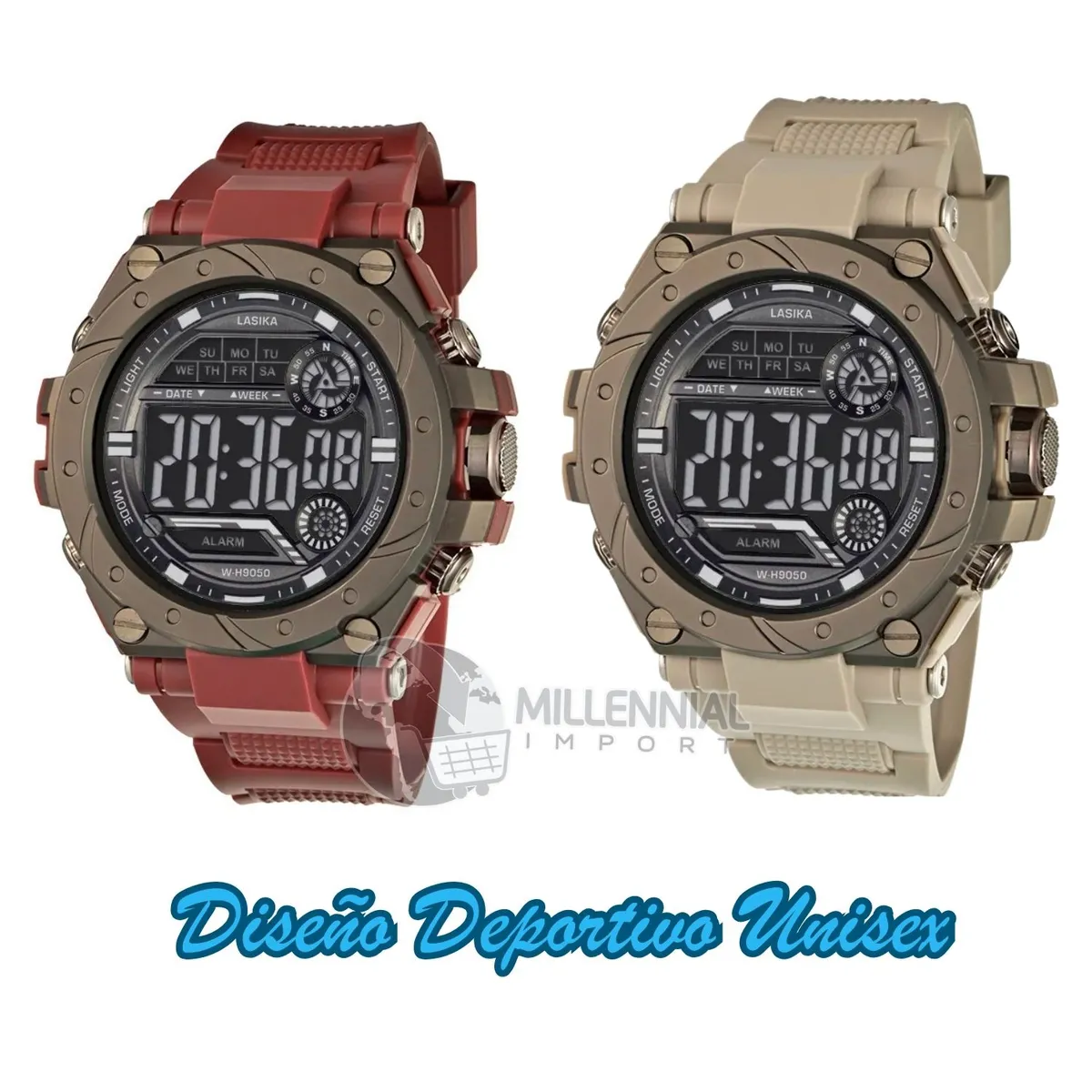 GENERICO - Reloj Pulsera Digital para Hombre Correa Beige