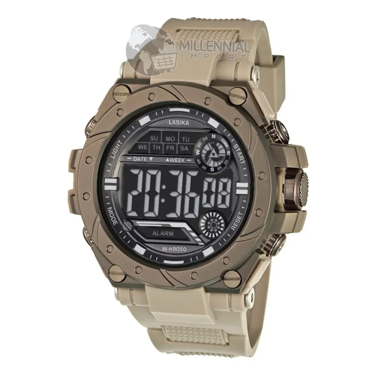 GENERICO - Reloj Pulsera Digital para Hombre Correa Beige