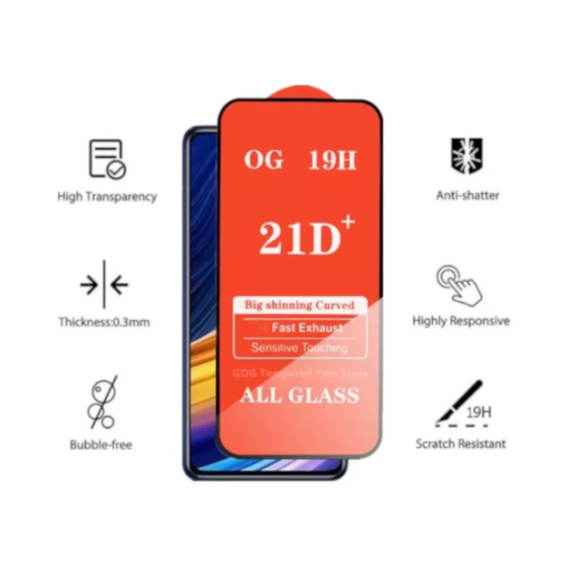 SPACE - MICA DE VIDRIO TEMPLADO PARA REDMI NOTE 13 PRO 4G