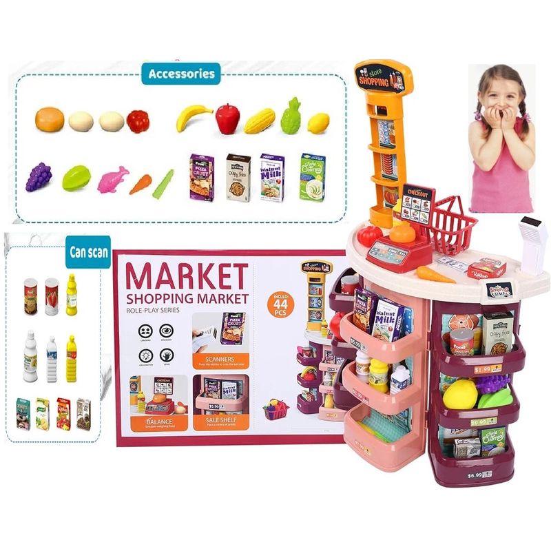 GENERICO - Juguete de Supermercado con canasta luz y sonido
