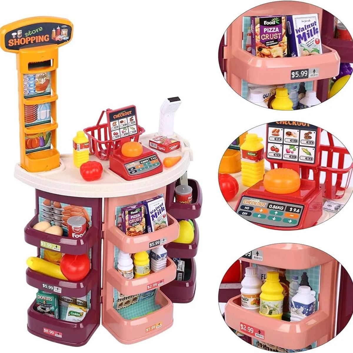 GENERICO - Juguete de Supermercado con canasta luz y sonido