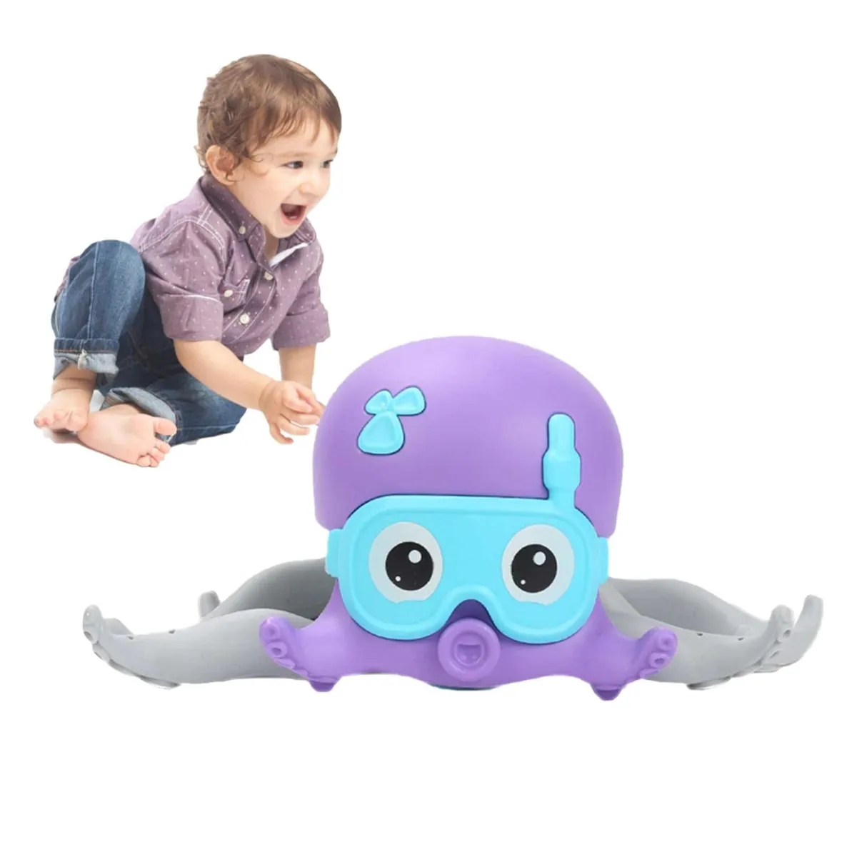 GENERICO - Pulpo nadador para niños juguetes de baño y piscina - Lila