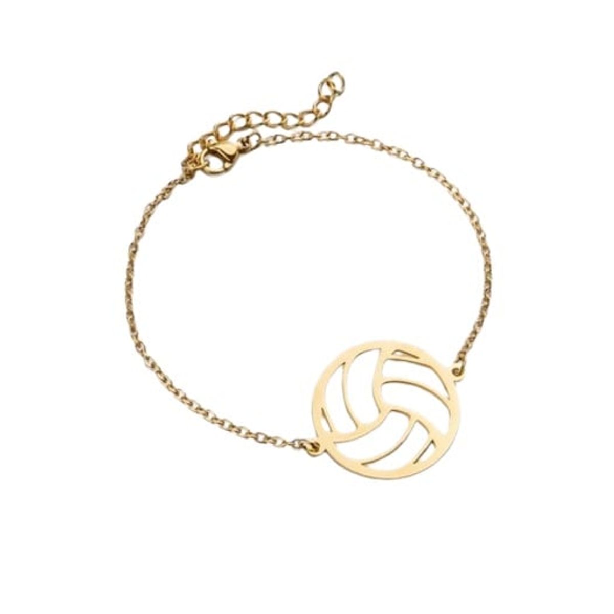 GENERICO - Set collar aretes y pulsera pelota Voley dorado