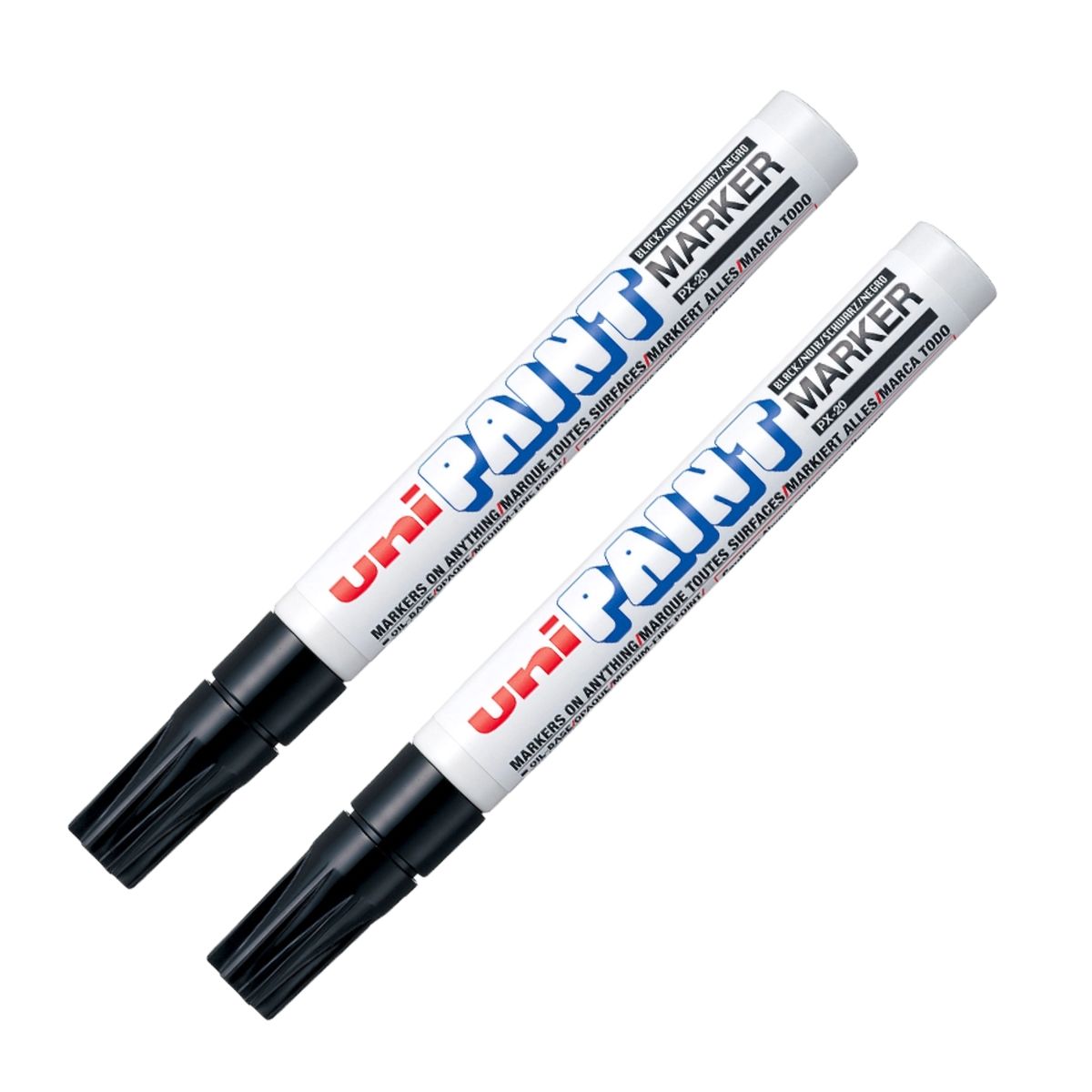 UNI BALL - UNI PX-20 Marcador de pintura permanente Negro Pack x 2