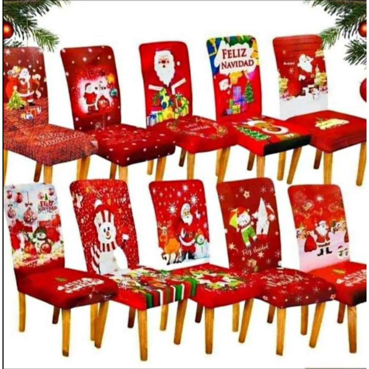 GENERICO - Funda Navideña Para Silla - Modelo al Azar