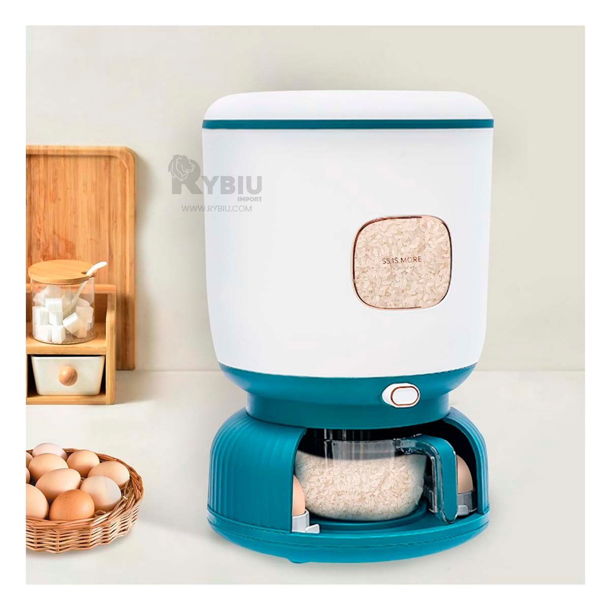 RYBIU IMPORT - Dispensador Util Verde y Blanco 10 kg Y+Papel de Regalo