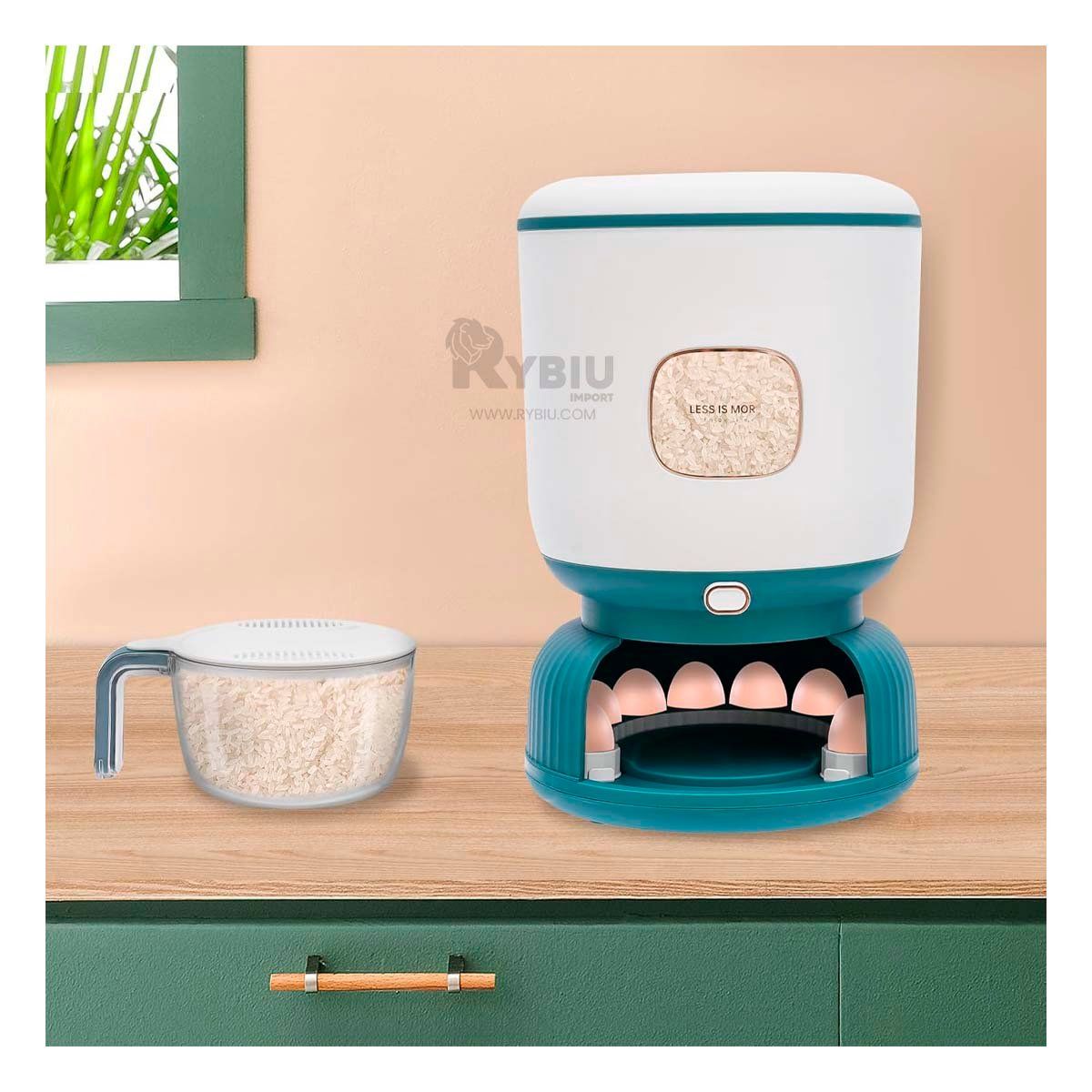 RYBIU IMPORT - Dispensador Util Verde y Blanco 10 kg Y+Papel de Regalo