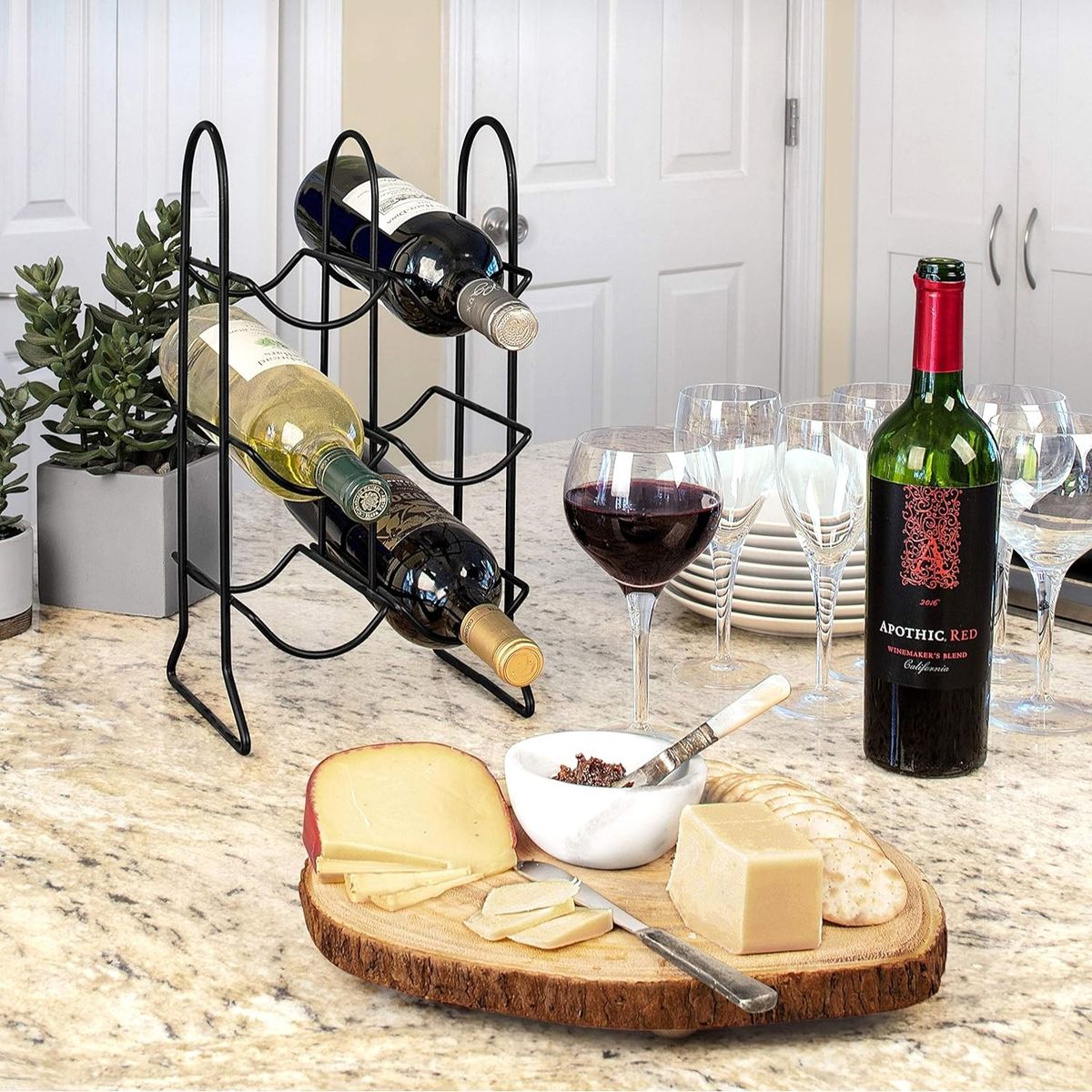 SPECTRUM - Rack 6 botellas de vino Townhouse negro