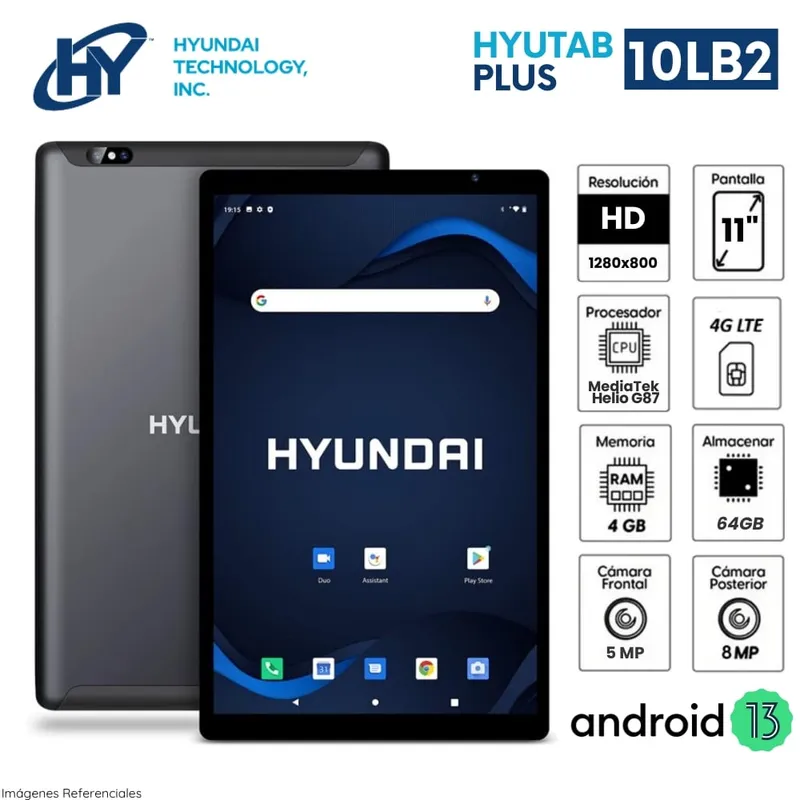 HYUNDAI - Tablet Hyundai HYTAB PLUS 10LB2 RAM 4GB SSD 64GB 10.1" Android 13