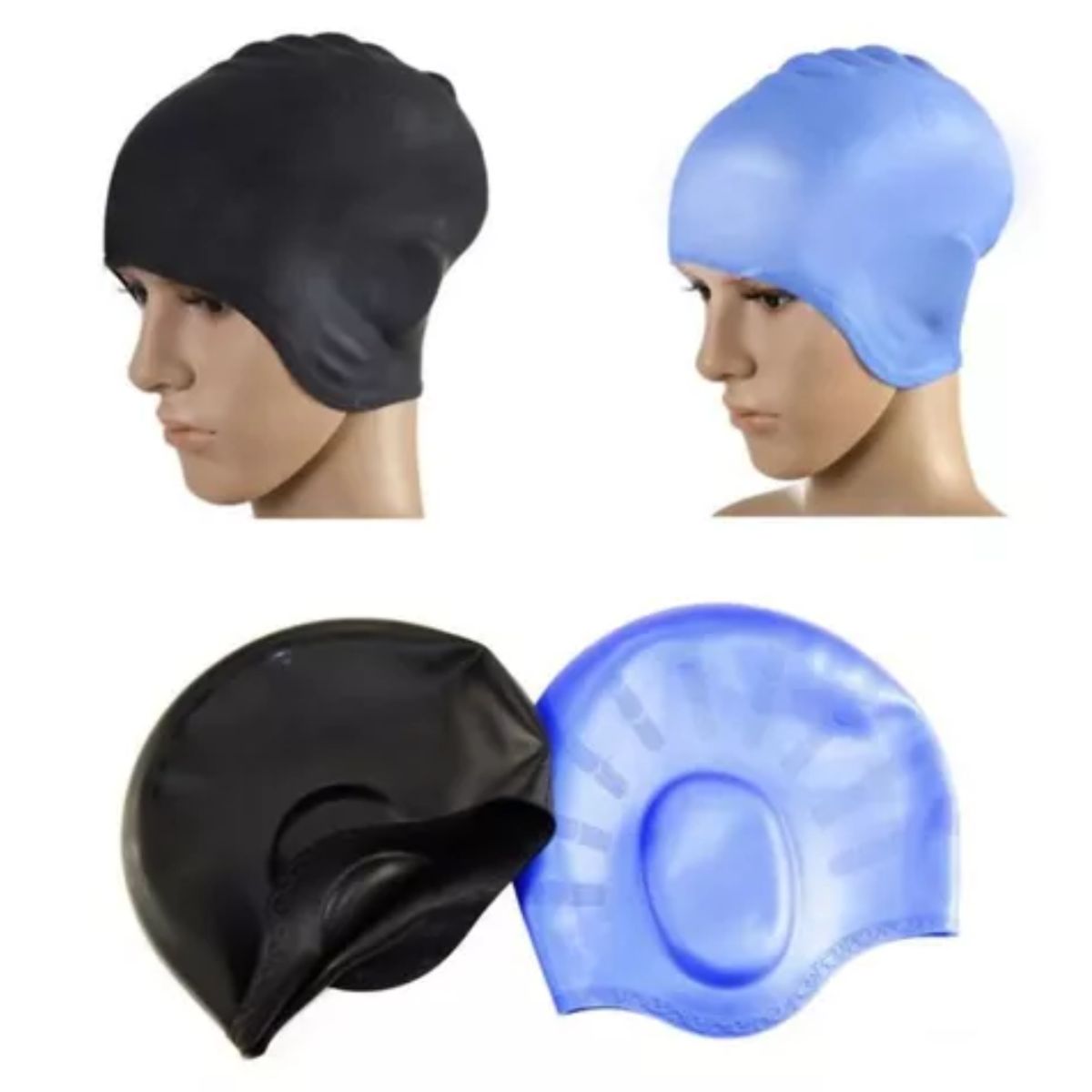 GENERICO - Pack 2 Gorro De Natación Látex Talla Estándar mujer