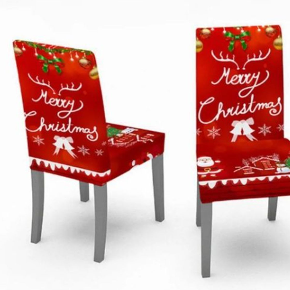 GENERICO - Funda Navideña Para Silla Pack x4