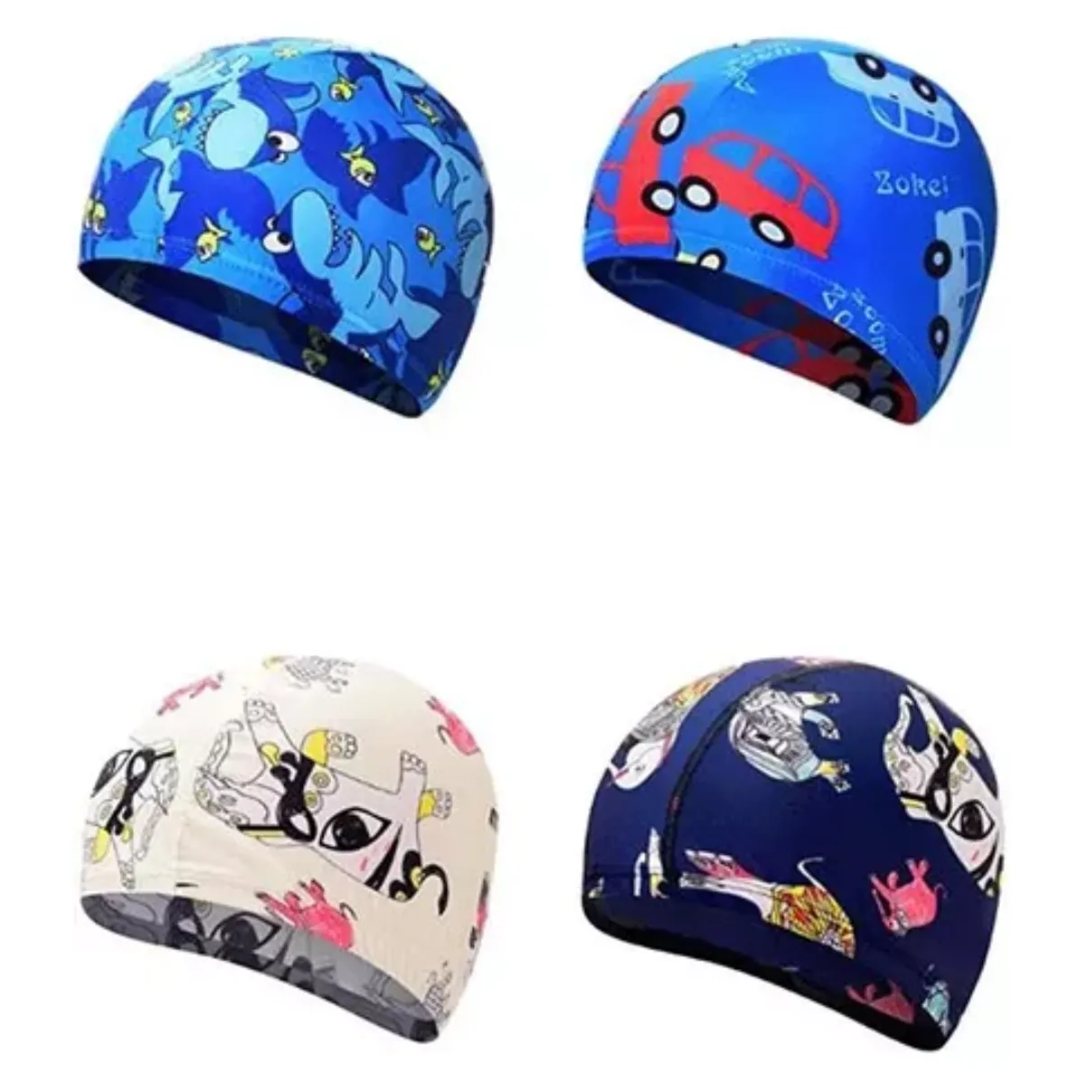 GENERICO - Pack 2 Gorro De Natación De Tela Licra Niño Con Elástico