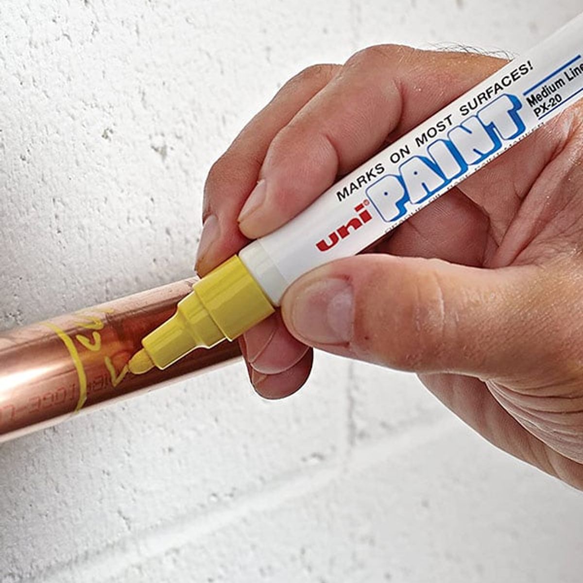 UNI BALL - UNI PX-20 Marcador de pintura permanente Amarillo Pack x 2