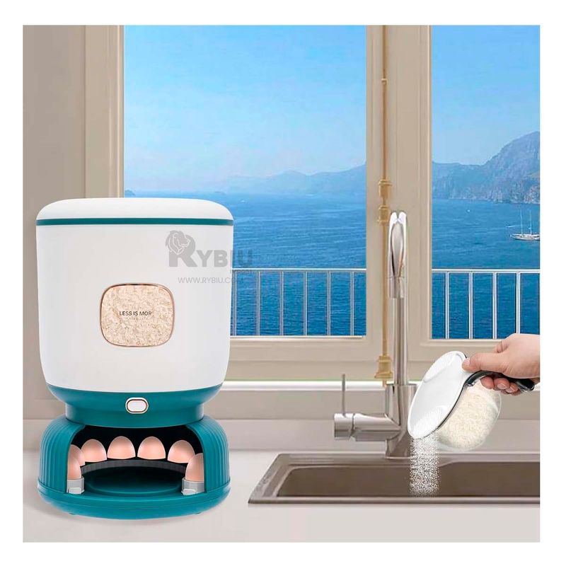 GENERICO - Dispensador de Arroz en Grano Verde Blanco Y+Regalo Agendita