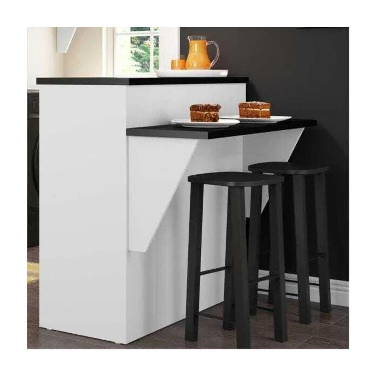 GENERICO - Mesa Desayunador Tanya Blanco y Negro R&R MUEBLES