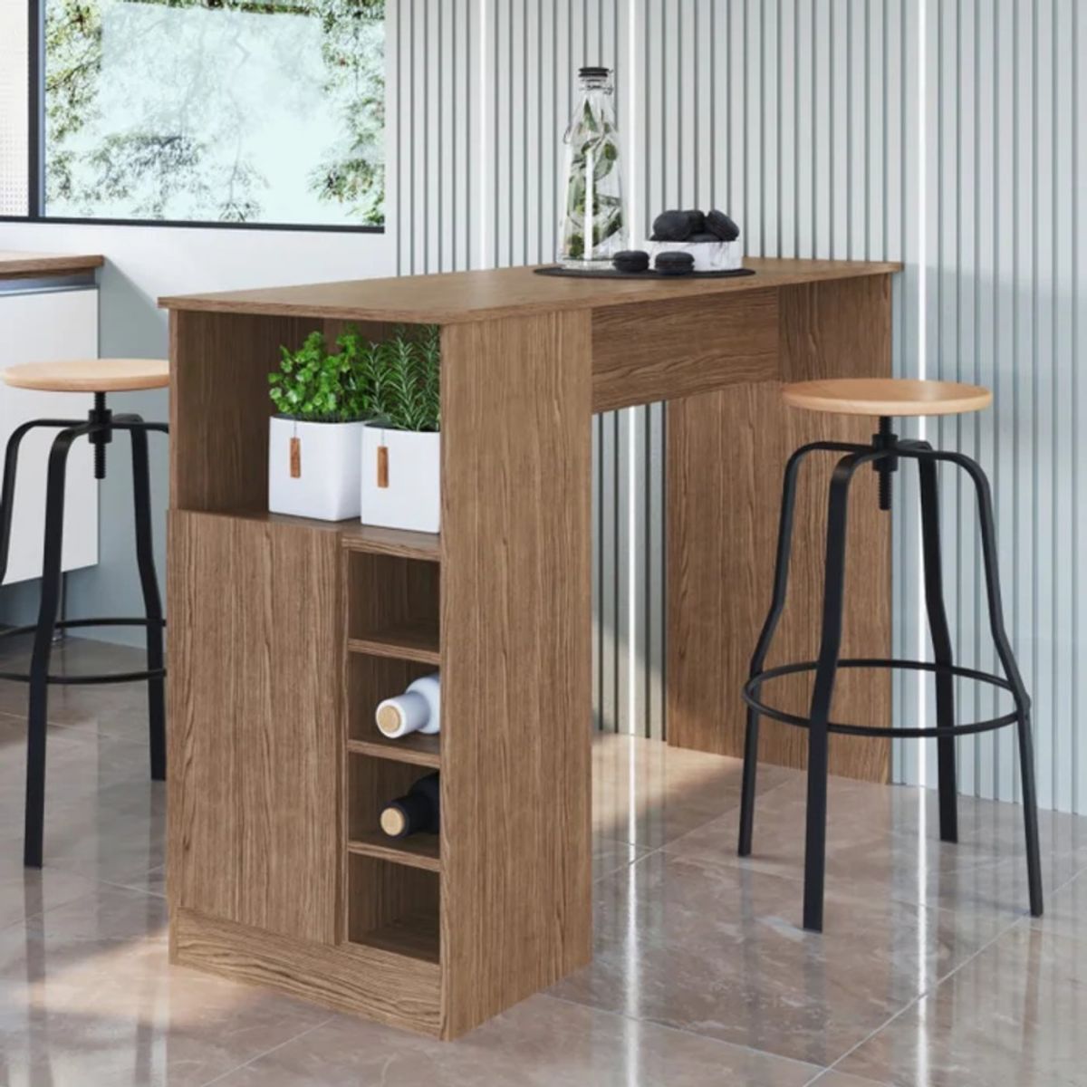 GENERICO - Mesa Desayunador Lycia Marrón R&R MUEBLES