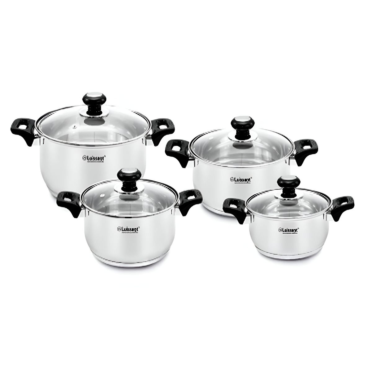LUISSANT - Juego de ollas Luissant LU 1104A 8 Piezas Negro