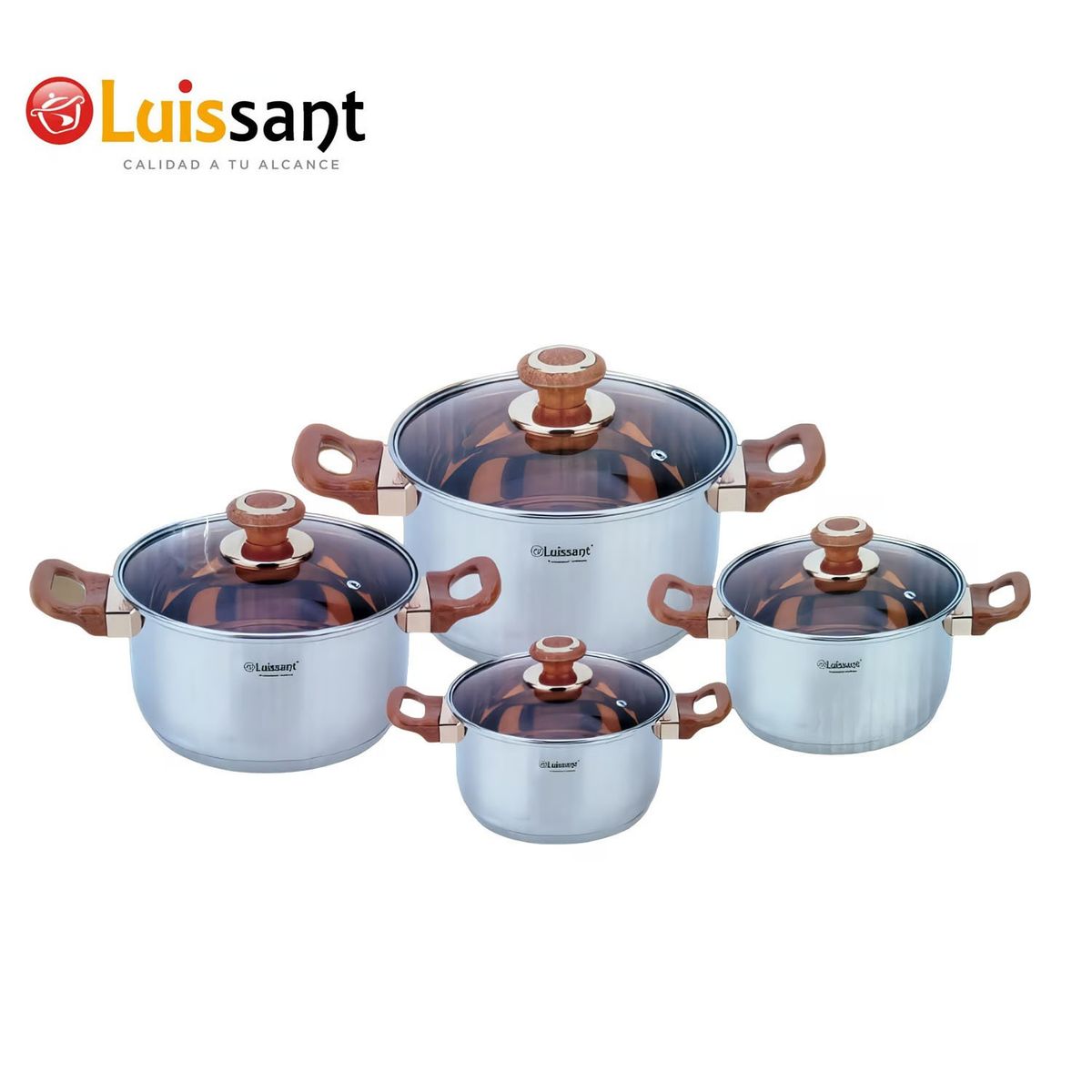 LUISSANT - Juego de ollas Luissant LU 1104A 8 Piezas Marrón