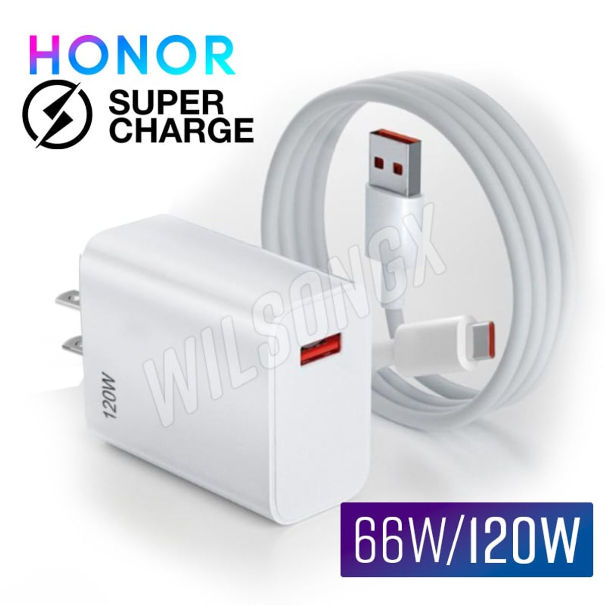 GENERICO - Cargador Carga Super Rapida 66W + 120W Compatible Honor + Huawei