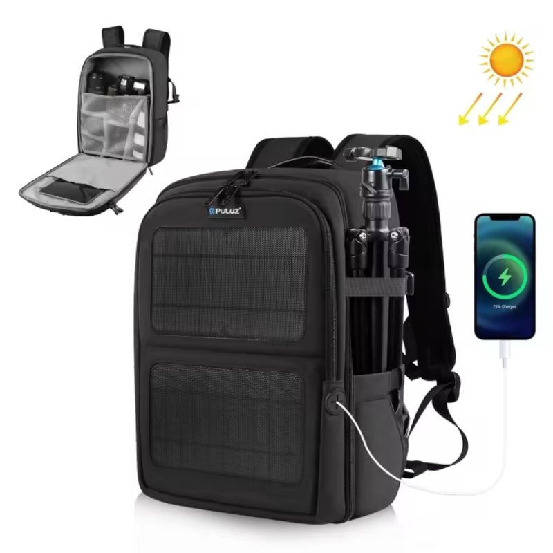 PULUZ - Mochila para Cámara Dslr PULUZ 5018 con Panel Solar