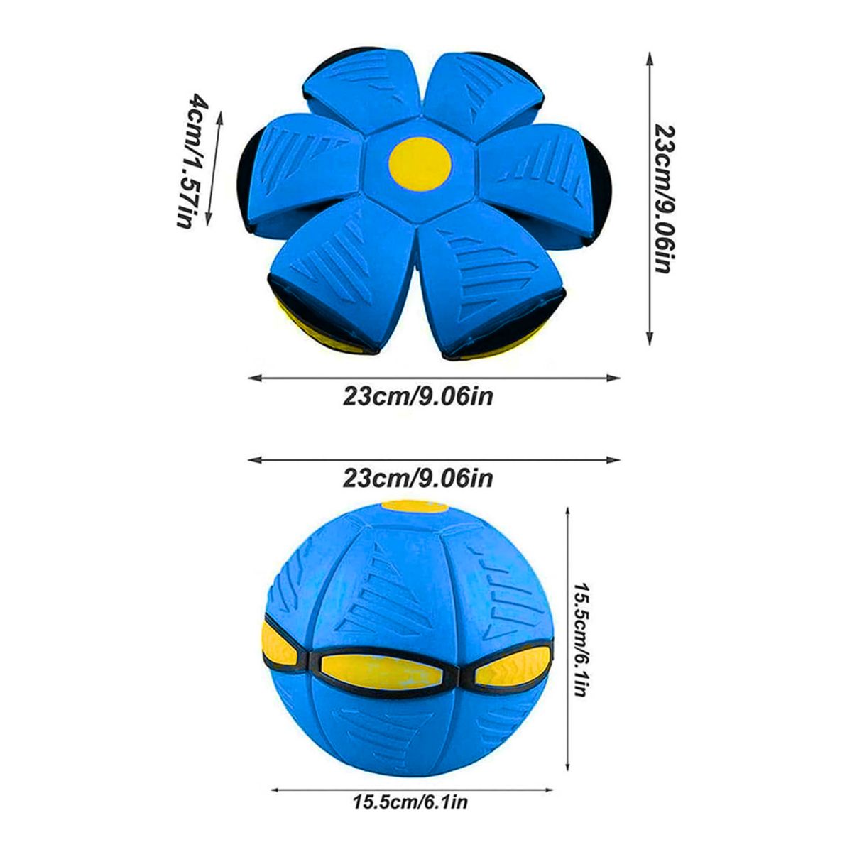 GENERICO - Pelota mágica frisbee soccer para niños y mascotas Azul