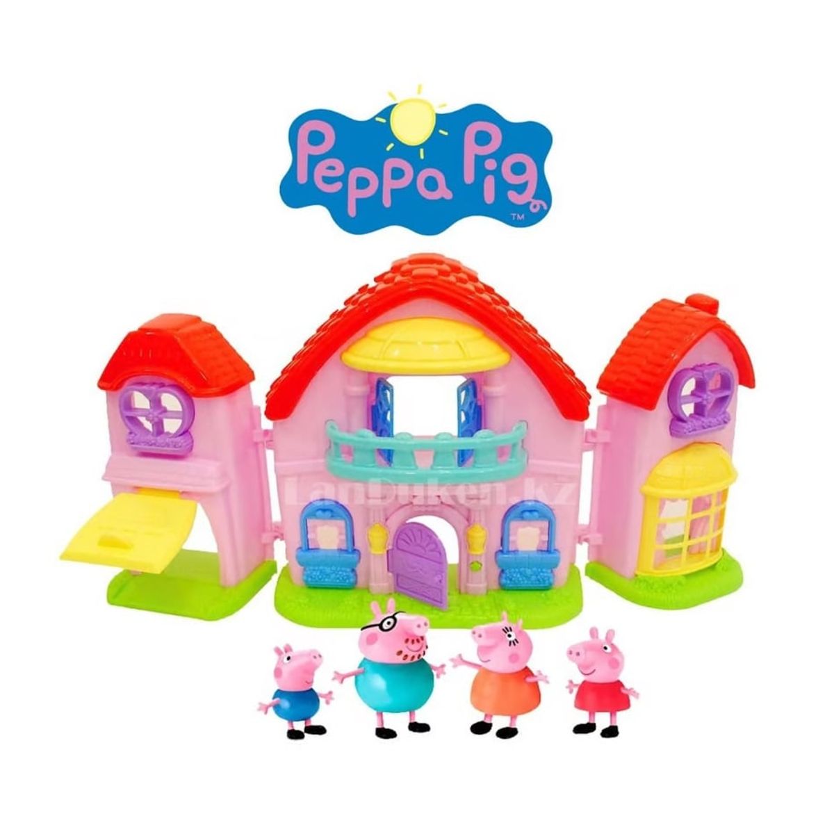 GENERICO - Set Coleccionable Familia Peppa Pig y Casa de Aventuras