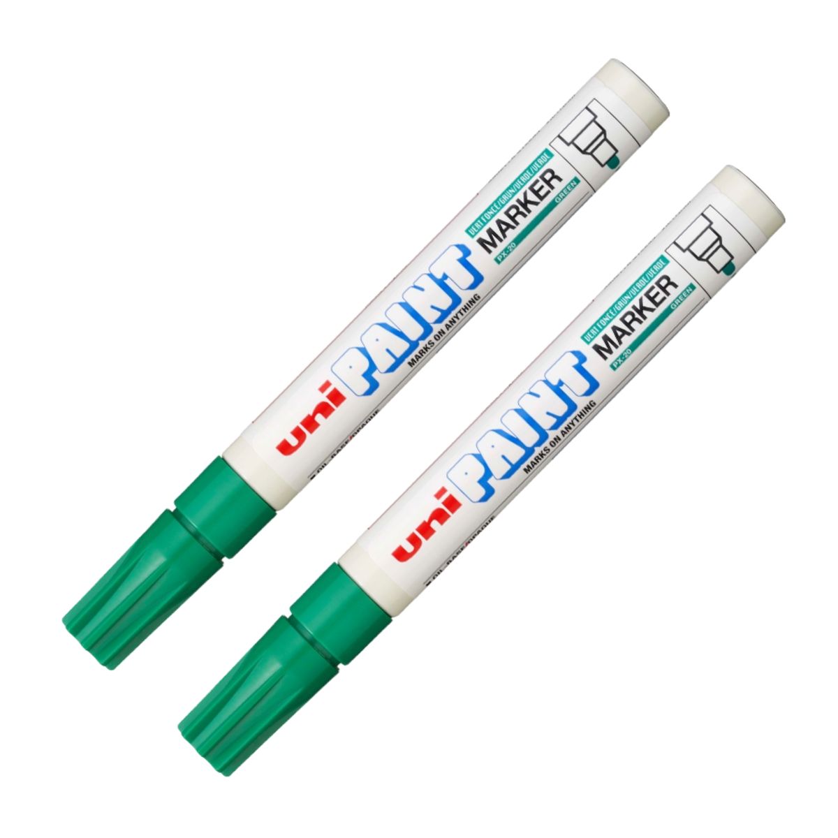 UNI BALL - UNI PX-20 Marcador de pintura permanente Verde Pack x 2