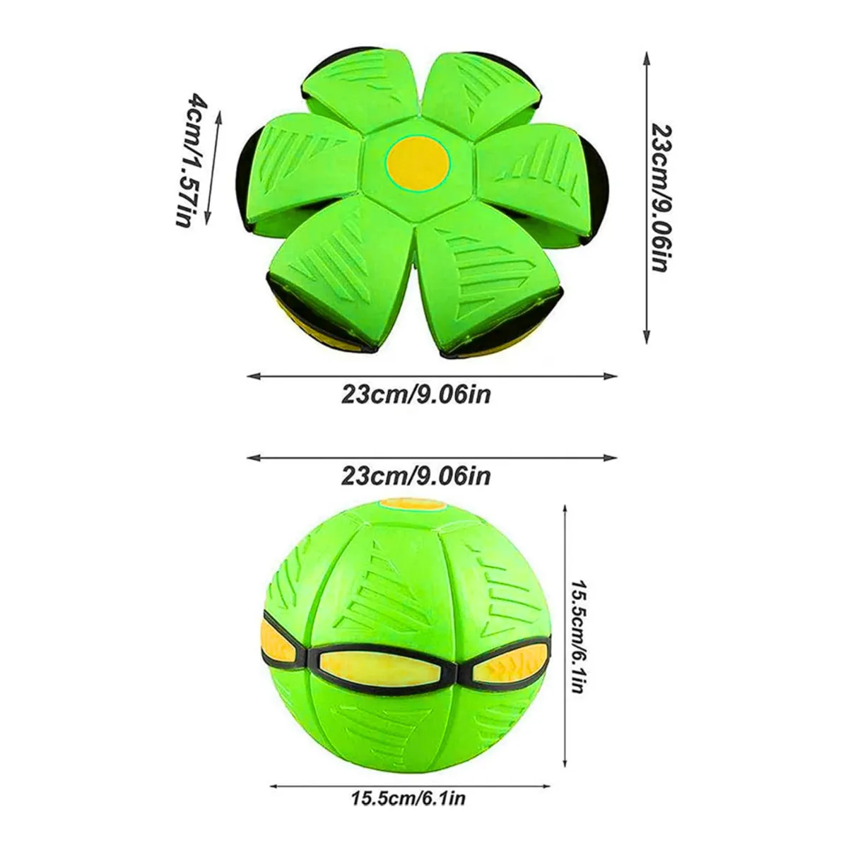 GENERICO - Pelota mágica frisbee soccer para niños y mascotas Cverde