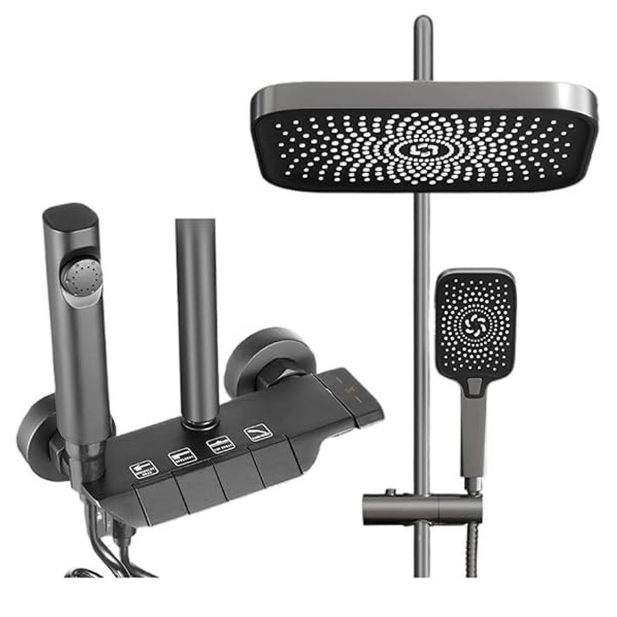 GENERICO - Ducha Mezcladora Con Panel De Control Tipo Teclado Negro