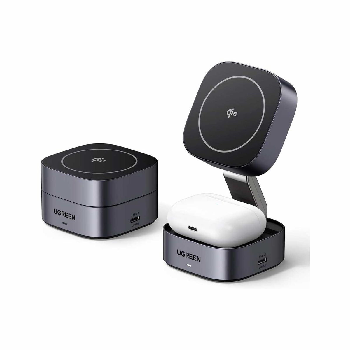 UGREEN - Cargador Ugreen inalámbrico Magsafe 2 en 1 Fast Wireless W702 35316