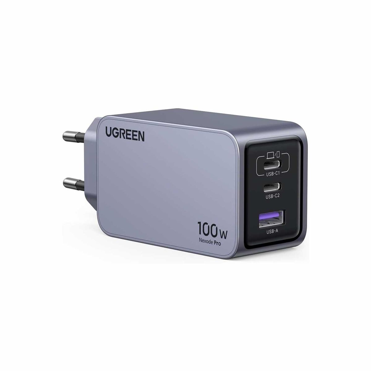 UGREEN - Cargador Ugreen 100w 2USB-C 1USB Gan +cable C Color Gris X757 25873