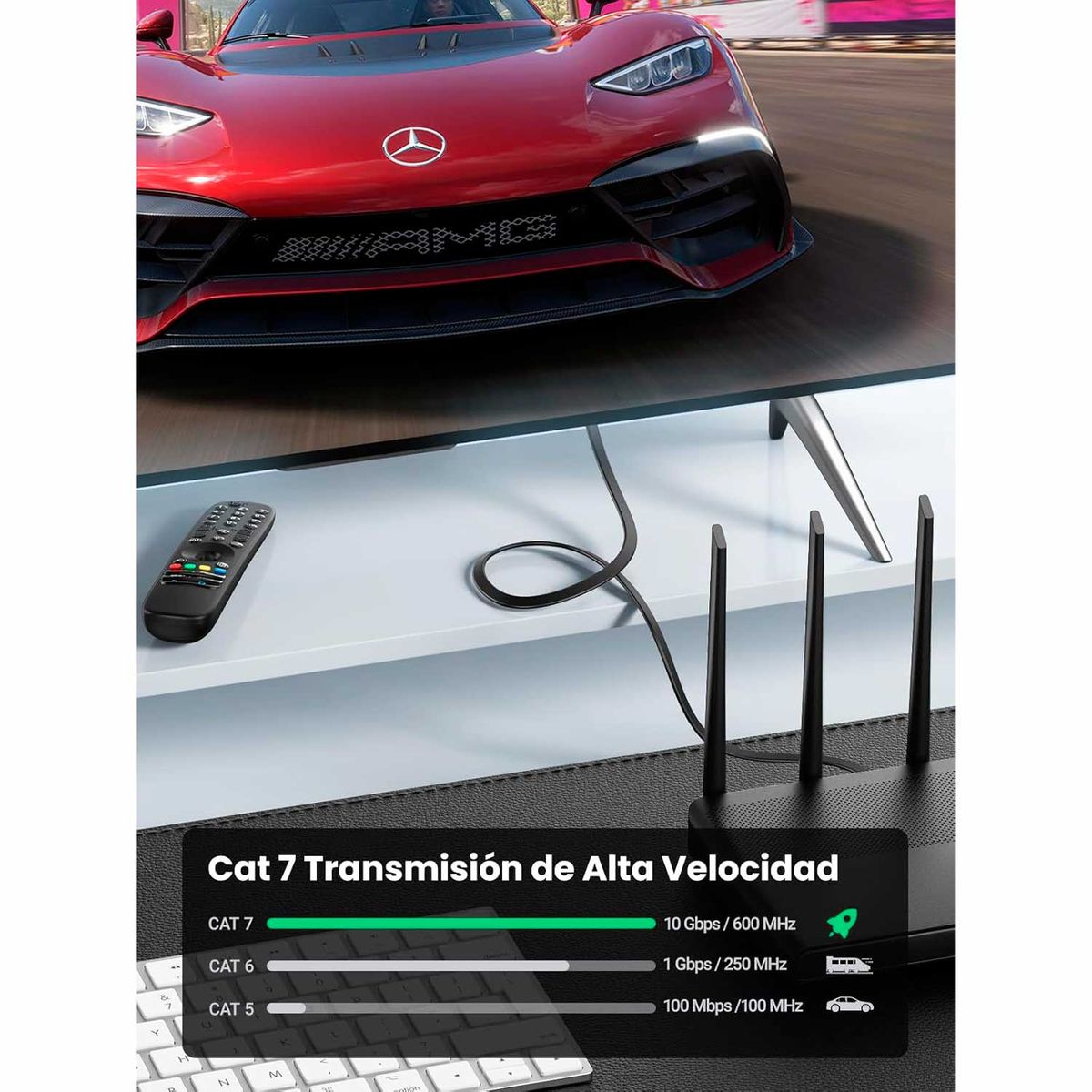 UGREEN - Cable de Red Ugreen UTP Cat7 15m RJ45 10Gbps NW106 11266