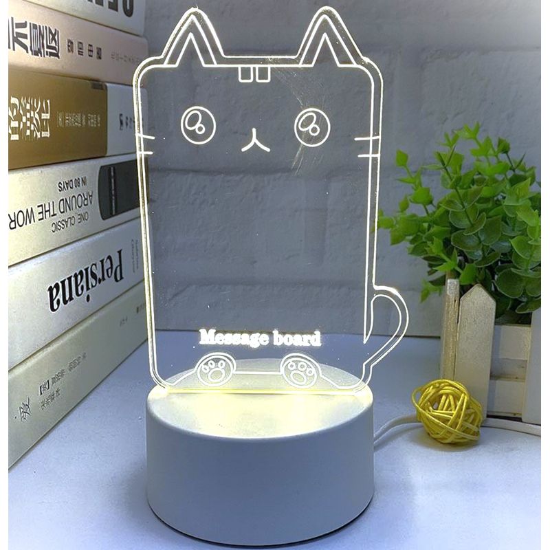 GENERICO - LAMPARA 3D TABLERO DE MENSAJES - PARA PILAS Y CABLE USB - GATOFELINO