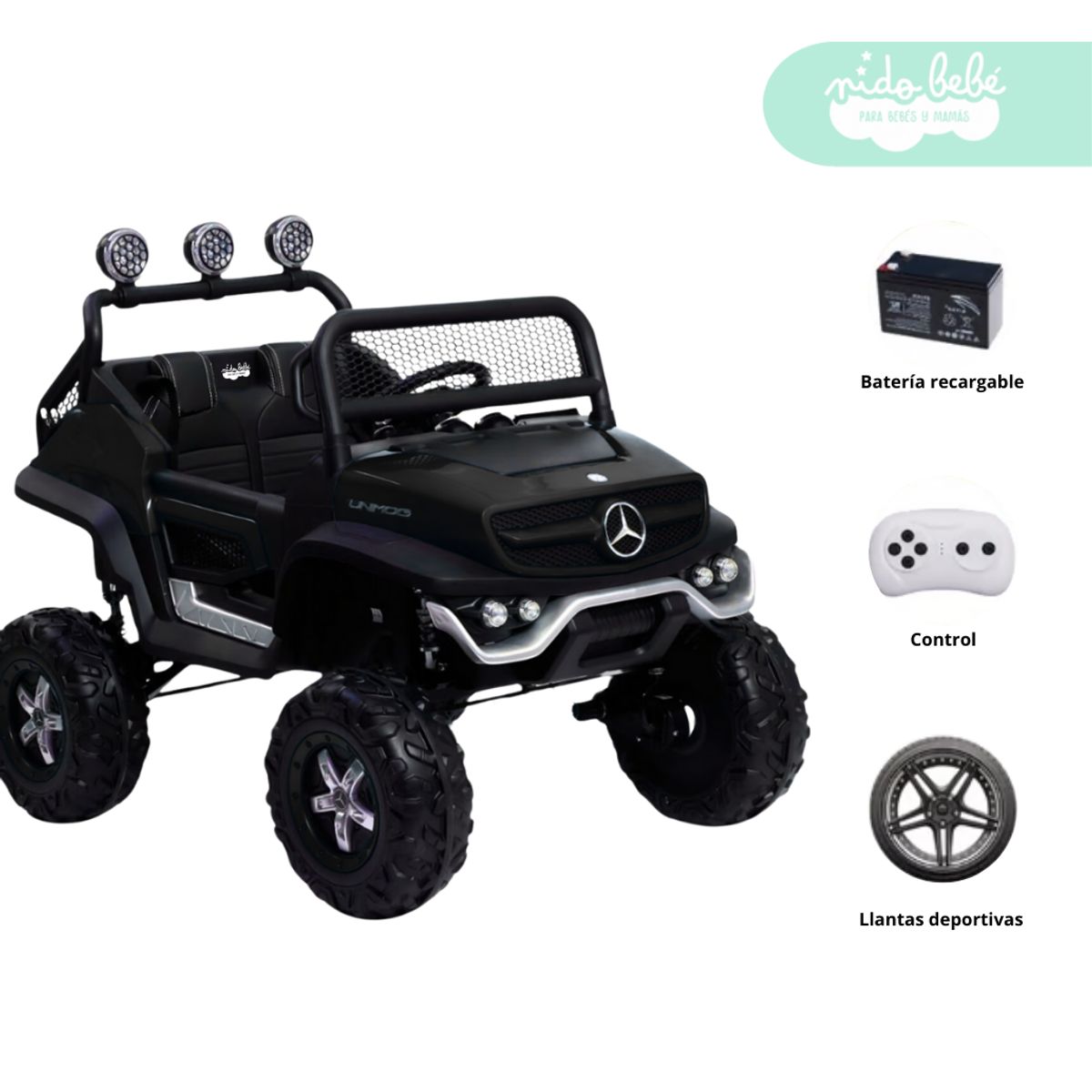 GENERICO - Carro a Batería 4x4 Mercedes Ranger Black