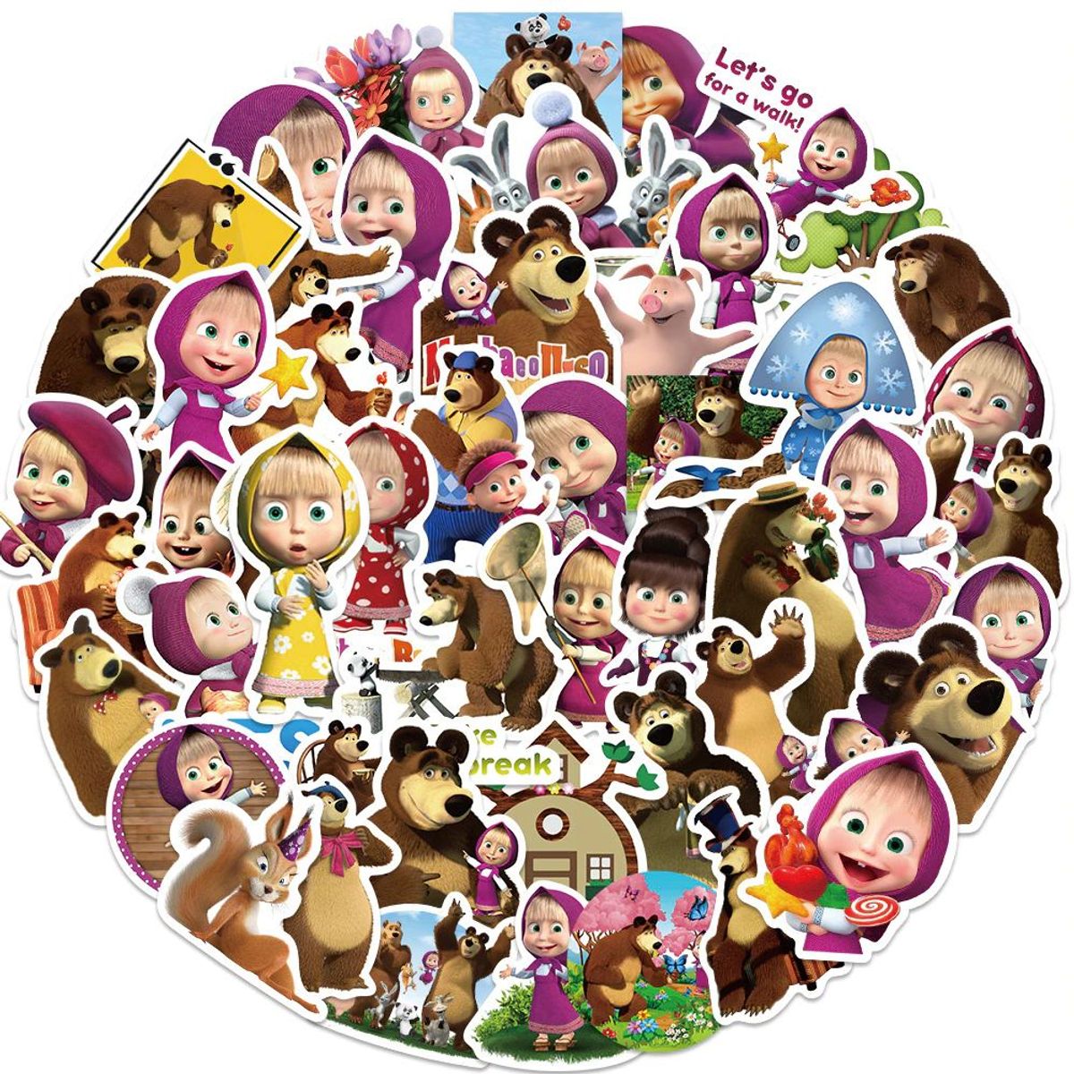 GENERICO - pack 50 stickers osos modelo 4