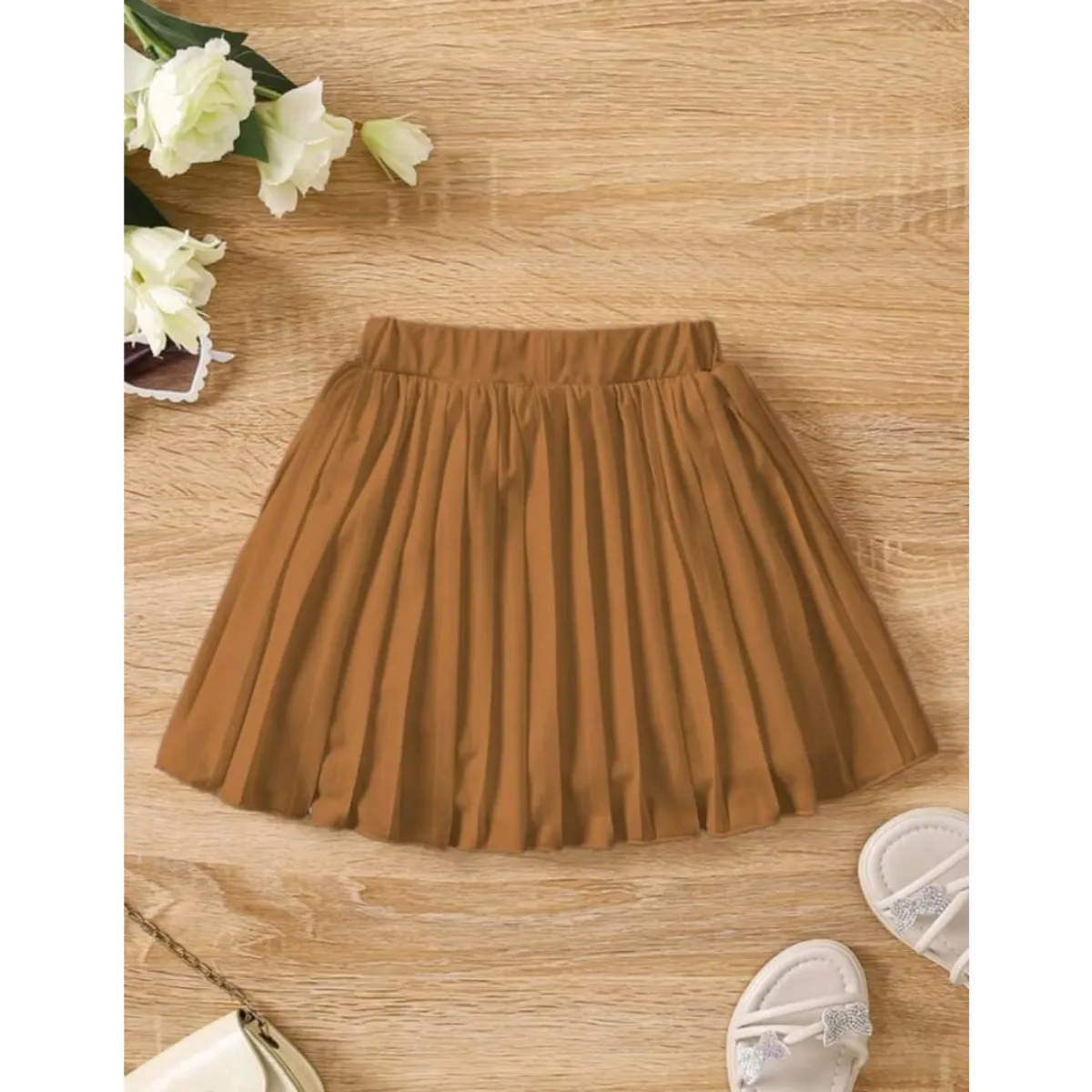 GENERICO - Falda pantalón plisada de cintura elástica