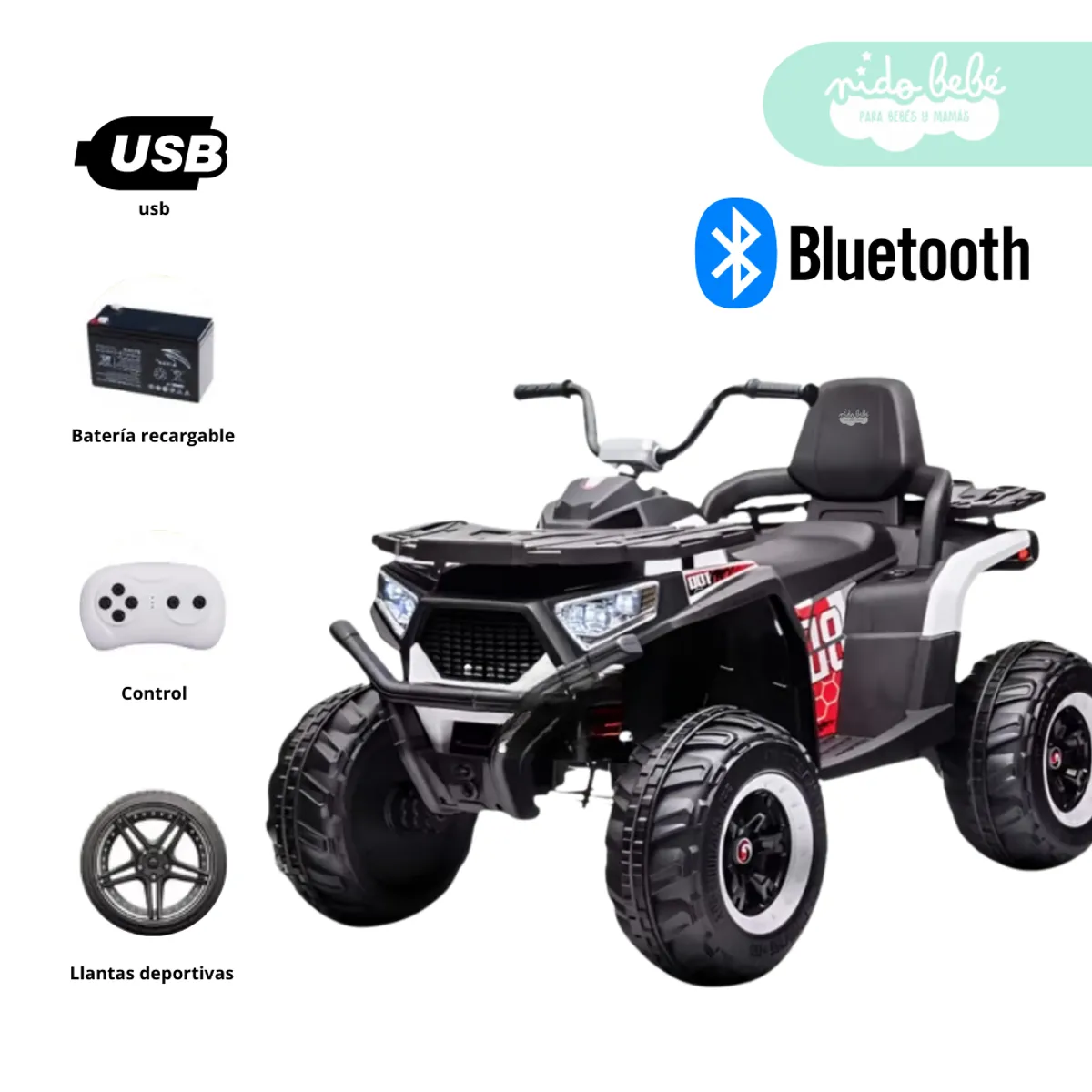 GENERICO - Cuatrimoto a Batería 4x4 Danger Ranger