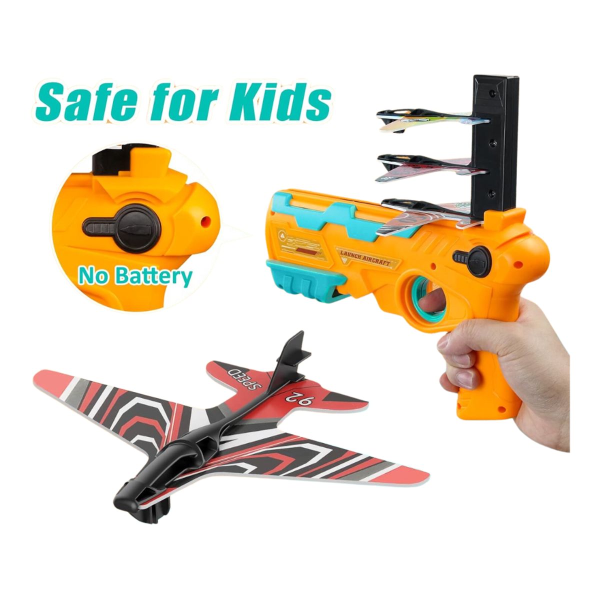 GENERICO - Juguete lanzador de aviones juguetes cataculpa celeste