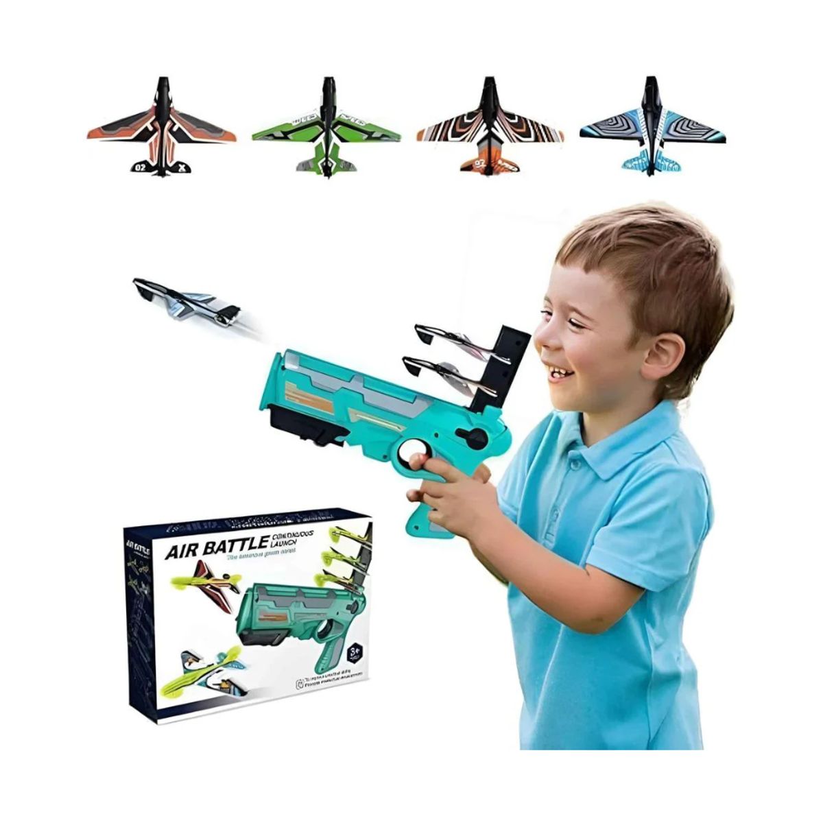 GENERICO - Juguete lanzador de aviones juguetes cataculpa celeste