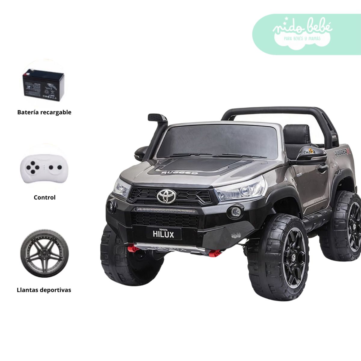 GENERICO - Carro a Batería 4x4 Toyotta ultiman Gray