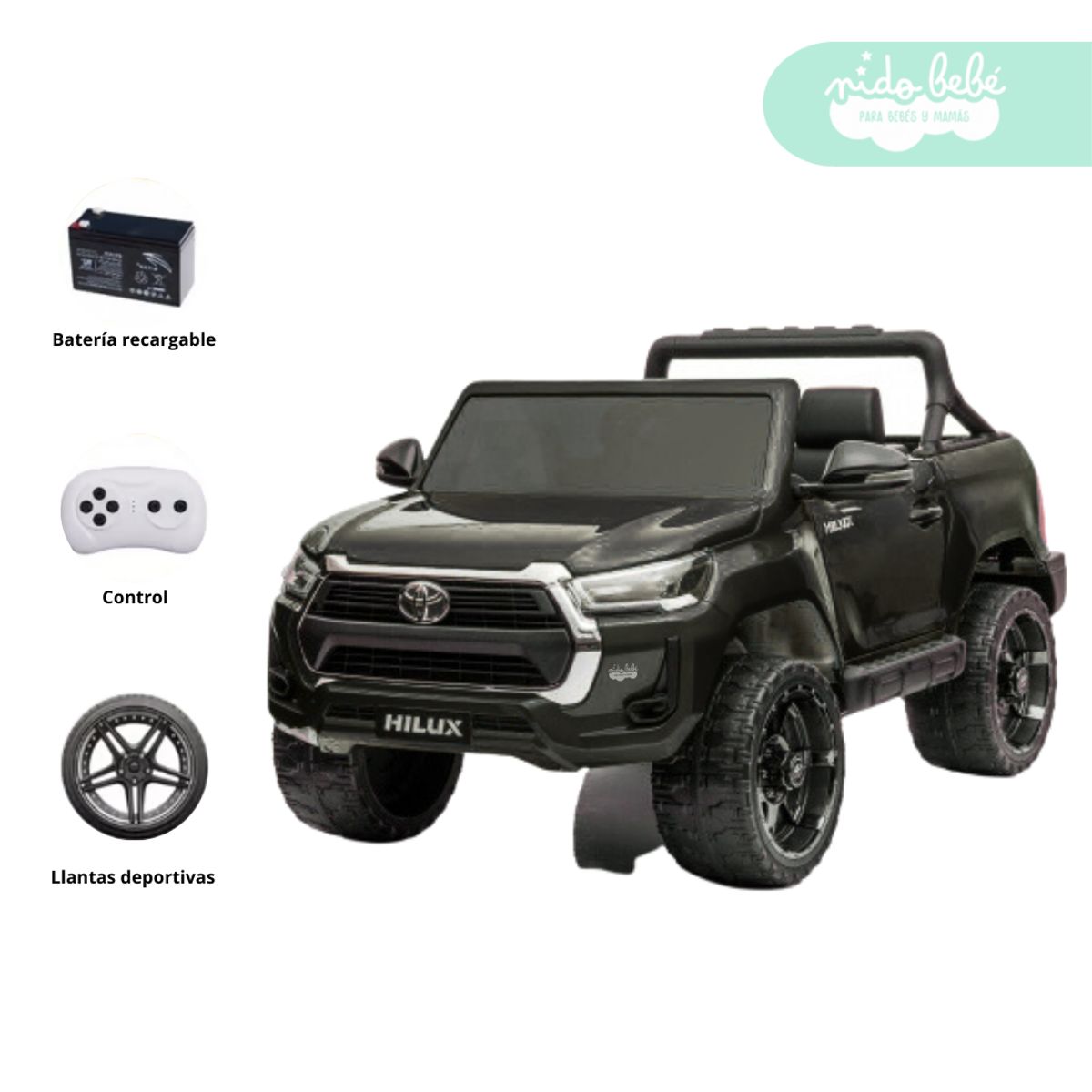 GENERICO - Carro a Batería 4x4 Toyotta ultiman Black