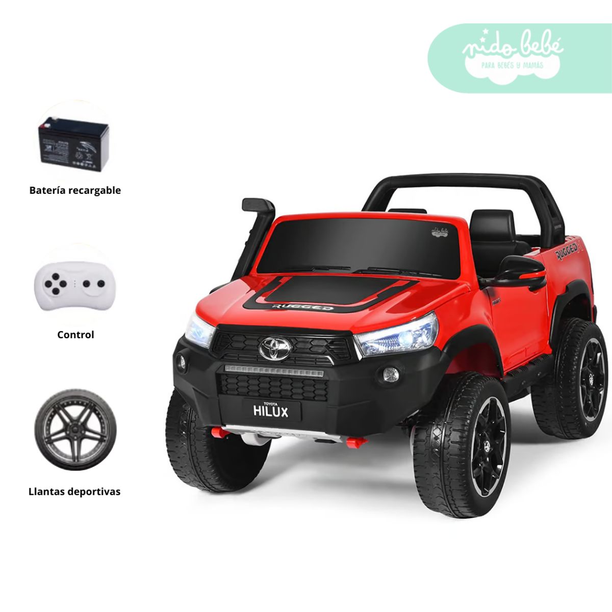 GENERICO - Carro a Batería 4x4 Toyotta ultiman Red