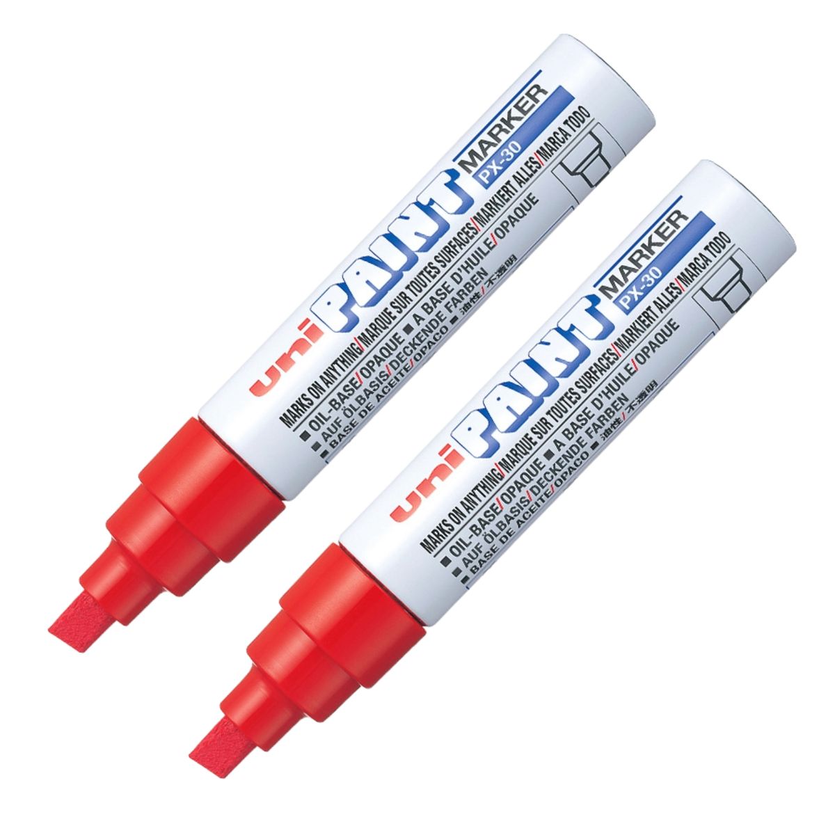 UNI BALL - UNI PX-30 Marcador de pintura permanente Rojo Pack x 2