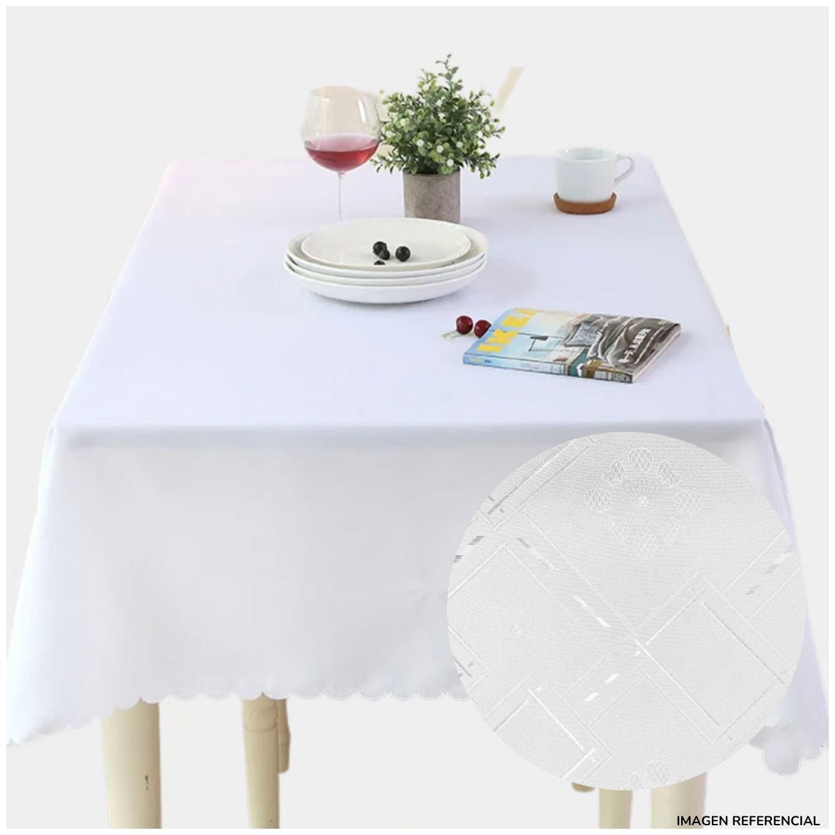 INSPIRA MARKET - Mantel de Mesa Blondas Rectangular 150cm x 250cm