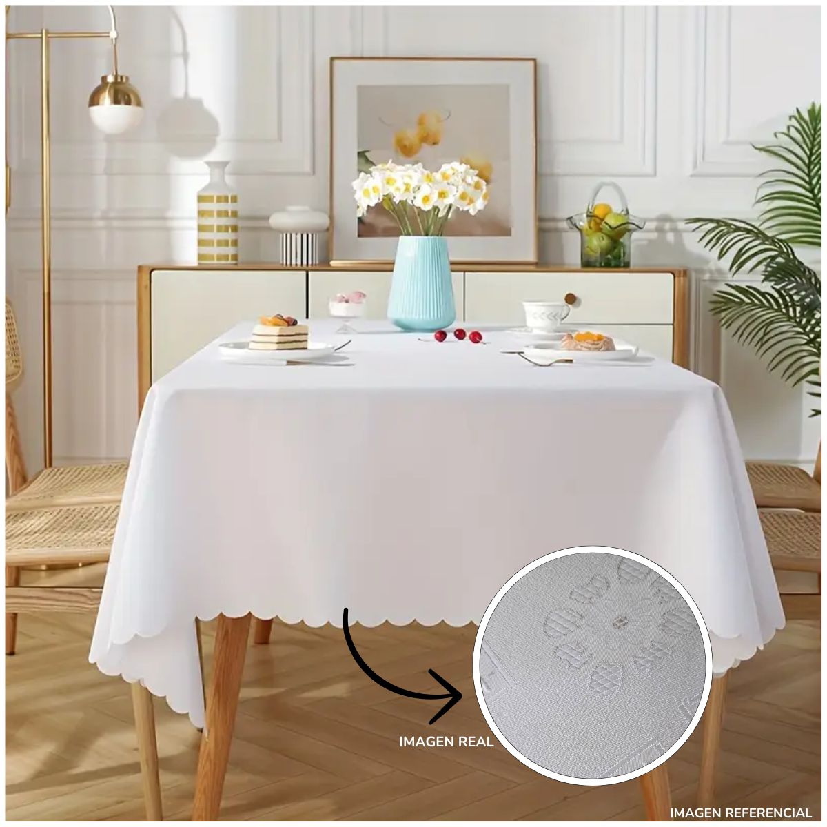INSPIRA MARKET - Mantel de Mesa Blondas Rectangular 150cm x 250cm